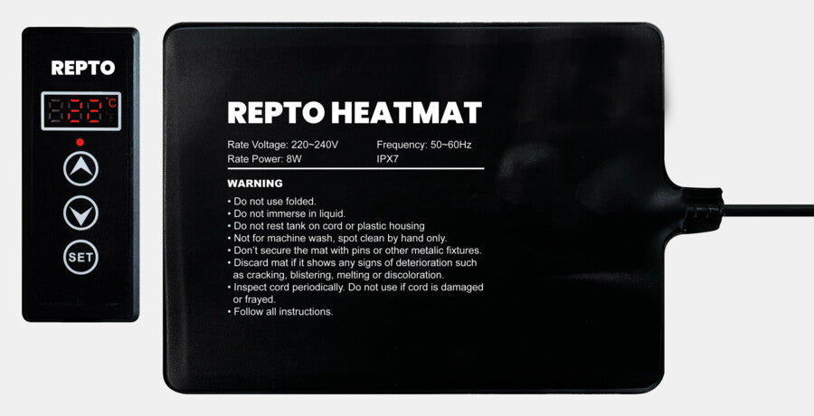 Repto - Heat Mat With Thermostat 8W 20X15 CM