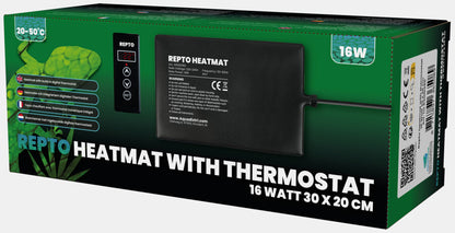 Repto - Heat Mat With Thermostat 16W 30X20 CM