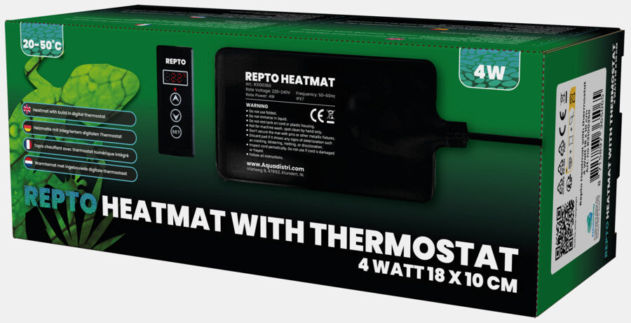 Repto - Heat Mat With Thermostat 4W 18X10 CM