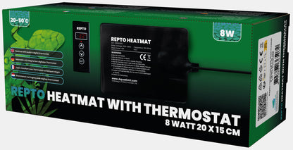Repto - Heat Mat With Thermostat 8W 20X15 CM