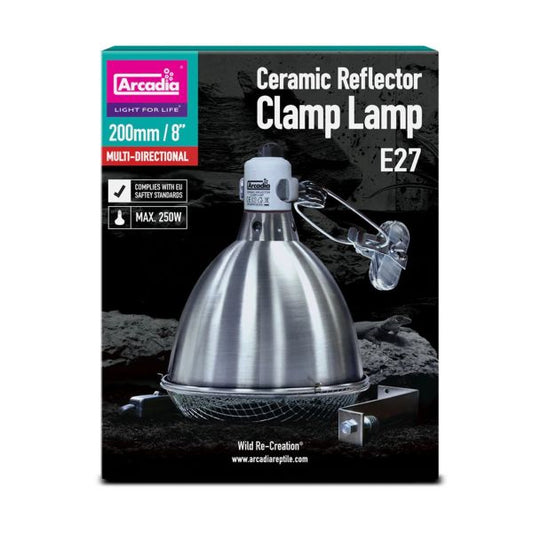 Arcadia - Ceramic reflector clamp lamp Silver E27 [Ø200 mm]