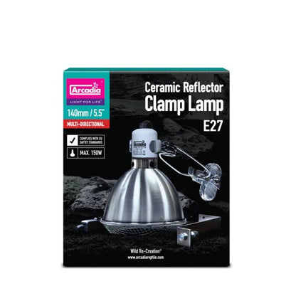 Arcadia - Ceramic reflector clamp lamp Silver E27 [ Ø140 mm]